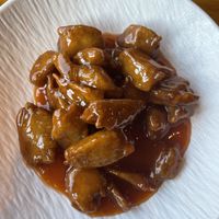 Sweet orange chicken - good chicken but sweet!!!  at Huì Yuán Sù Shí Fāng 慧缘素食坊 Lotus Vegan in Shanghai