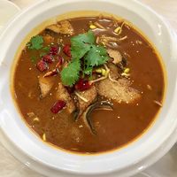 Spicy soup with “meat" at Huì Yuán Sù Shí Fāng 慧缘素食坊 Lotus Vegan in Shanghai
