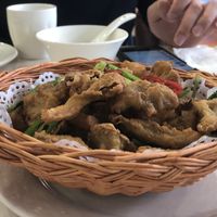 Fried mushrooms  at Huì Yuán Sù Shí Fāng 慧缘素食坊 Lotus Vegan in Shanghai