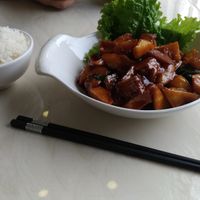 Fake sweet chicken  at Huì Yuán Sù Shí Fāng 慧缘素食坊 Lotus Vegan in Shanghai