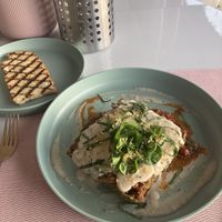 Lasagne and focaccia   at Aubrie's Plant-Based Cuisine in El Nido