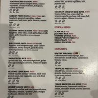 food menu  at Aubrie's Plant-Based Cuisine in El Nido