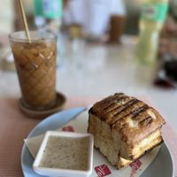GRILLED ITALIAN PAN BREAD WITH PARMESIAN RANCH DIP  at Aubrie's Plant-Based Cuisine in El Nido