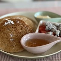 FLUFFY COCONUT PANCAKES  at Aubrie's Plant-Based Cuisine in El Nido