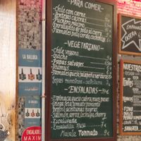 Menu at Bodegas Lo Maximo in Madrid