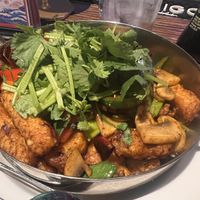 Vegan Chicken in dry pot-(it’s spicy but delicious!)  at PL8 Simply Asian Restaurant in Barrington