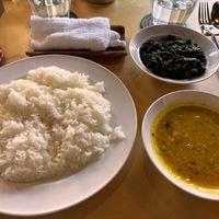 Spinach and dhal curry   at Ajanta Indian Restaurant in Tokyo