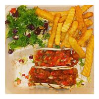 Vegan Friendly: Kale & Brussel Sprouts Salad, Oven Baked Fries, Caulifower Tacos at DFW - Plum Market - Terminal A in Dallas