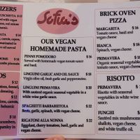Menu at Sofia's in New York City