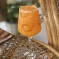 Fresh pressed orange juicee  at Island Deli in Siargao