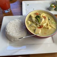 Yellow curry, ordered with tofu and veggies. Very delicious!!  at Beelicious Thai Cuisine in La Pine