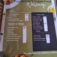 Vegetarian/vegan menu at Good Karma Waroeng in Kintamani