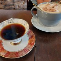 One of many offered coffees & a cappuccino at Café Cut in Giengen An Der Brenz
