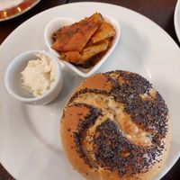 1 roll with horseradish cream and carrot salmon (3.90€) at Café Cut in Giengen An Der Brenz