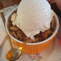 "Scheiterhaufen" with vanilla ice cream at Café Cut in Giengen An Der Brenz