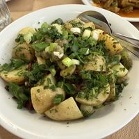 Potato salad on the menu dailyy  at To Sokaki - Οινομαγειρείον "Το Σοκάκι" in Poros