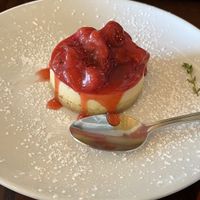 Cheesecake with red wine and strawberry-balsamic compote at Tree House in St Louis