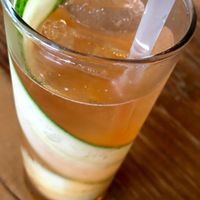 cucumber champagne drink at Tree House in St Louis