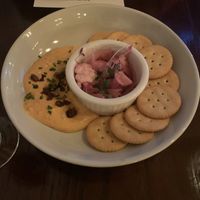 Pimento Cheese Spread- tempeh bacon, pickled cauliflower, ritz crackers (Valentine Special)  at Tree House in St Louis