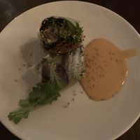 Vietnamese Summer Rolls- lemongrass beef, glass noodles, fresh herbs, fermented bean sauce (Valentine Special)  at Tree House in St Louis