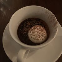 Chocolate Tahini Budino- amarena cherry,
black sesame crunch, whipped cream (Valentine Special)  at Tree House in St Louis