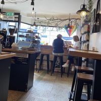  View from tables in back. Seating for 12 people inside.  at Milligram Coffee in Sligo