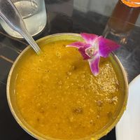 yellow lentils  at Daddyji in Claremont