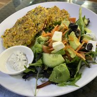 Corn fritters  at Affinity Cafe in Roleystone