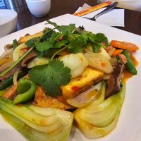 Tofu and veggies Thai spiced at Nhi Nuong 2 Sisters  in Sunshine