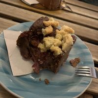 Strawberry and almond cake  at Café Botànico in Zaragoza