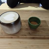 Chai Latte with rice based almond milk and espresso at Zërgë Coffeeshop in Budapest