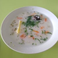 Caldo blanco at El Gran Mana in Tacna