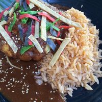 Mole cauliflower and ricee  at Clandestino in Palm Springs