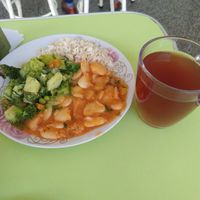 Pallares (beans), broccoli casserole, rice. Drink. at Ebenezer - De Mayo in Tacna