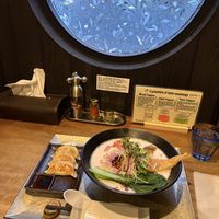 Gyoza and creamy ramen   at Ramen Katamuki in Kyoto