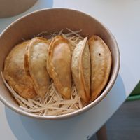 Deep fried dumplings at WOK2VEGAN in Birmingham