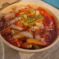 Sweet chilli shredded beef at WOK2VEGAN in Birmingham