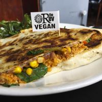 Vegan Quesadilla at The Reverence Hotel in Footscray