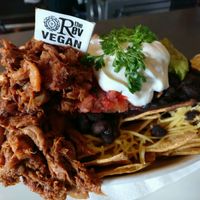 nachos with pulled vegan pork at The Reverence Hotel in Footscray