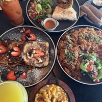 Kitfo burrito, Ethiopian brunch combo, Mac n’ cheeze, French toastt  at Ras Plant Based - West Village  in New York City