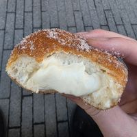 Custard-filled donut at Earth Bakery in Yokohama