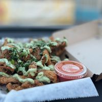 The Shroomlicious Wings
Deep-fried oyster w/Cilantro Crema mushroom wings drizzled with your fav sauce and a side of sweet garlic hot sauce! I BET YOU LIKE THESE!!! at Shroomlicious Meals in Memphis