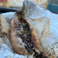 OK, Do NOT judge this one by the picture. Tried but really could not make this one look pretty Philly Cheesesteak at Shroomlicious Meals in Memphis