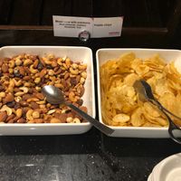 Mixed nuts and salted crisps at DXB - Marhaba Lounge - T1  in Dubai