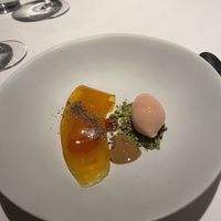 Pumpkin, apple sorbet and pistachios   at Mikla Restaurant in Istanbul