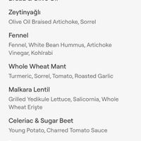 Vegan tasting menu   at Mikla Restaurant in Istanbul