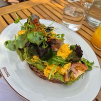 Avo bread with vegan scrambed egg at Nomad Berlin in Berlin