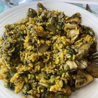 Paella de verdures i bolets  at S'Olivera in Girona