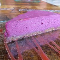 Raw mixed berry cheesecake at The Garden Kafe at The Yoga Barn in Ubud