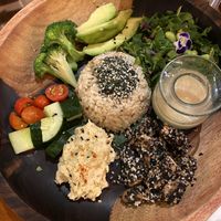 Super delicious sesame tempeh bowl   at The Garden Kafe at The Yoga Barn in Ubud